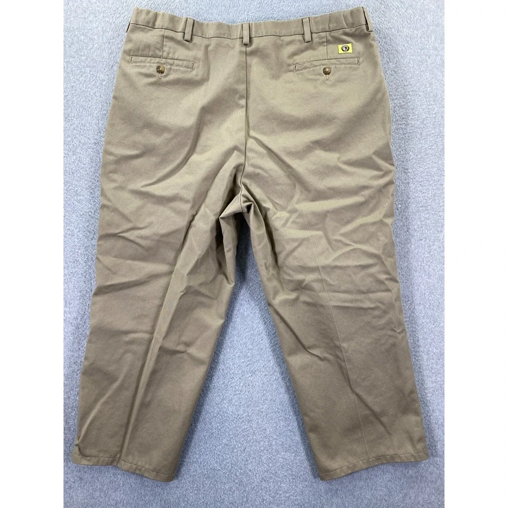 Men's Duck Head Brown Chino Pants 42x30 (Fits 40x25.5) Pleated Front Hemmed